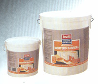 Mortero barrera. Mortero líquido epoxi para impermeabilización de alta resistencia. Presentación en kit. 5 - 25 kg. Color blanco. Cubrible y pintable.