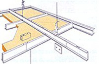 Aplicaciones techo. Falso techo registrable con perfil visto omega.