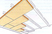 Aplicaciones techo. Falso techo contínuo con sistema mendiante atornillado a estructura oculta.